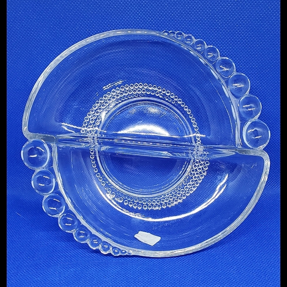 Hazel-Atlas Vintage Beaded Edge, Divided Candy Dish